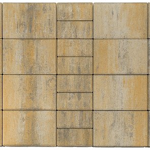Тротуарная плитка вибропрессованная МОЗАИКА Color Mix Песчаник | 300х200 | BRAER