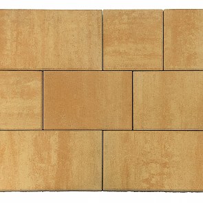 Тротуарная плитка вибропрессованная ТРИАДА Color Mix Сахара | 450х300х60 | BRAER